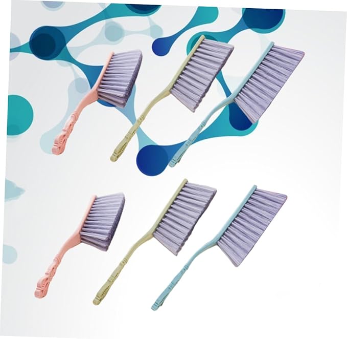 YARNOW 6pcs Thickened Hollow Handle Dusting Brushes for Bed and Sofa Cleaning Household Cleaning Tools Set in Blue Green and Pink for Home and Upholstery Care