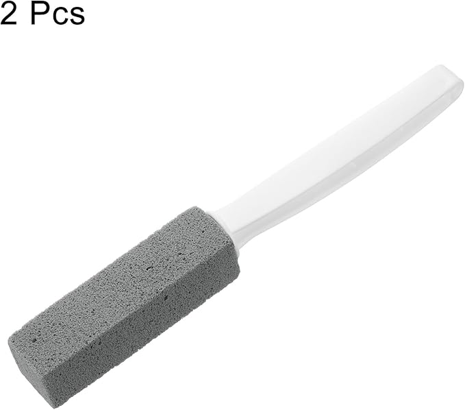 HARFINGTON 2pcs Pumice Stone Toilet Bowl Cleaner with Long Handle for Hard Water Marks Cleaning on Toilets Grills Tiles Grout Sinks Bathtubs Pools WhiteGray