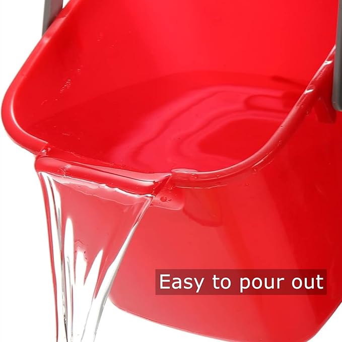 4 Pack Sanitizing Buckets 3 Quart Square Sanitizing Bucket Stackable Small Cleaning Pail with Handle Detergent Buckets for Restaurant Commercial Home Kitchen Office School Red