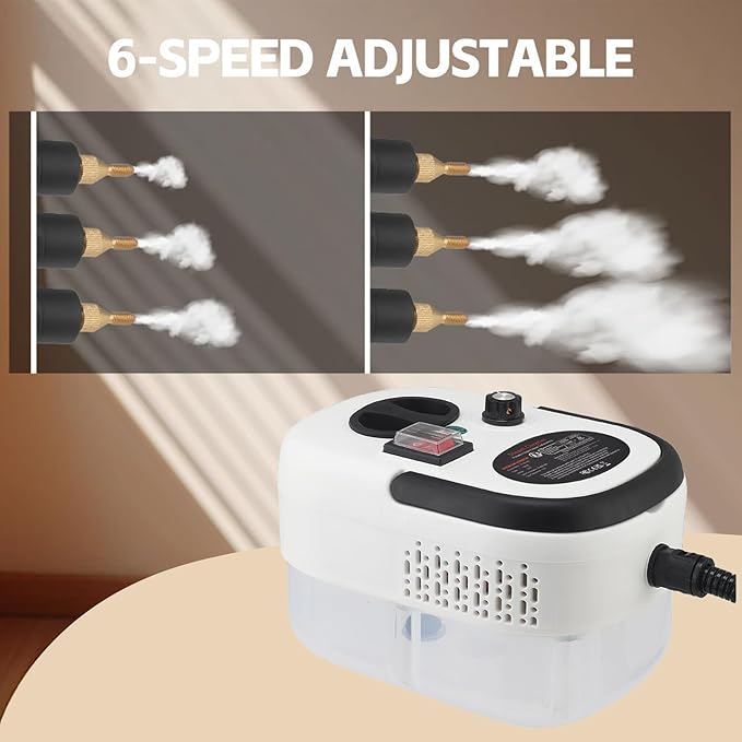 Handheld Steam Cleaner 1500W High Pressure Steam Cleaner with 6 Gear Adjustable and 4 Multi Surface Accessories for Tile Stove Appliance Carpet Mattress (US plug)