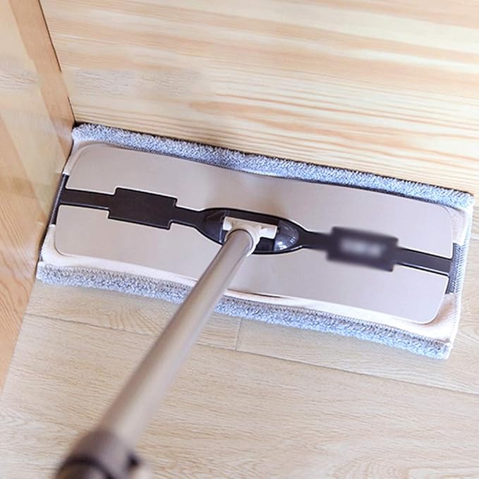 Professional Microfiber Mop for Hardwood Laminate Tile Floor Cleaning Stainless Steel Telescopic Handle Khaki