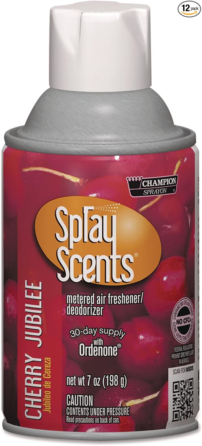 Champion Sprayon Chase Products 5181 SPRAYScents Metered Air Freshener Refill Cherry Jubilee 7oz Aerosol 12/CT