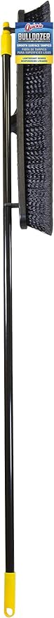Quickie Cleaning Bulldozer 24-Inch Push Broom 60-Inch Steel Handle Smooth Surface Bristles with Scraper for Stuck on Mess Indoor/Outdoor Floors in Home/Garage/Basement/Driveway Use