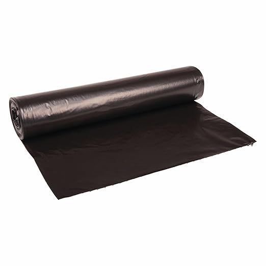 Boardwalk 518 SH-Grade Repro Can Liners 43x47 56gal 1.2mil Black 10 Bags per Roll (Case of 10 Rolls)
