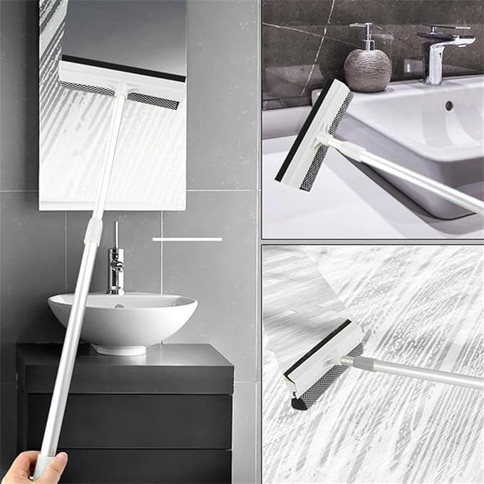 Retractable Glass Window Cleaning Tool Double-Sided Window Cleaner Bathroom Cleaning Scraper car Window Cleaning BrushYellow4785cm