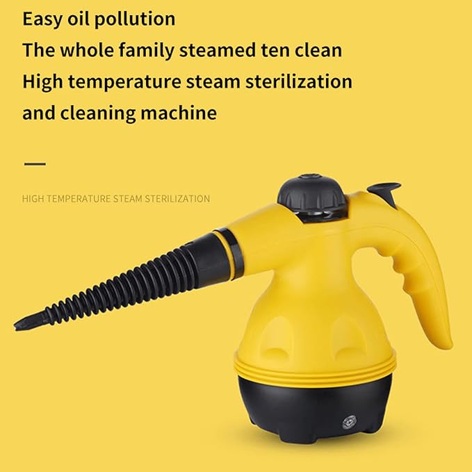 Handheld Steam Cleaner Portable Steam Cleaning Machine with 1000W Power Includes 6 Spray Heads Auto Dry Burn Protection for Cleaning Car Bathroom Shower Upholstery Grout Window Grease