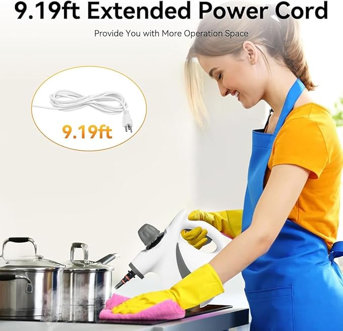 Portable High Pressure Handheld Steamer Cleaner Multi Purpose Steam Cleaning Machine with Full Accessories for Floors Windows Cars Upholstery Grout and Home.