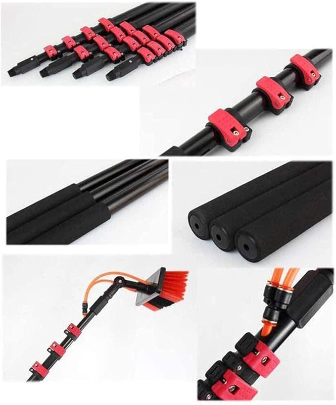3.6M -11M Window Cleaning Pole Telescopic Brush Extendable Cleaner Conservatory Roof Cleaning Photovoltaic and Solar Panels Water Fed Pole Kit
