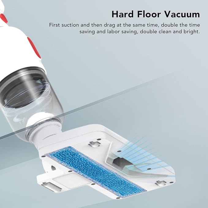Cordless Handheld Vacuum Cleaner USB Charging Wet Dry Use 6000Pa Suction for Home Car White