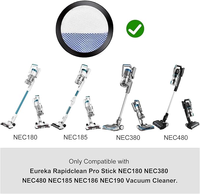 MIUYTRN Cordless Stick Vacuum Cleaner NEC180 NEC185 NEC186 NEC190 Parts Replacement Home Appliance cuicui(10PC)