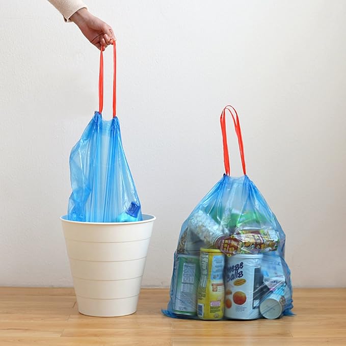 5 Gallon Drawstring Trash Bags 220 Counts Blue Garbage Bags