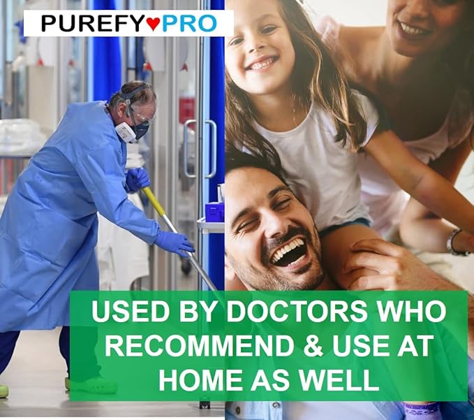Purefypro Disinfectant (68oz 2pk) - Kills 99.9999% Viruses HIV Monkeypox Hepatitis Norovirus VRE MRSA No Rinse No Residue. Suitable for All Surfaces