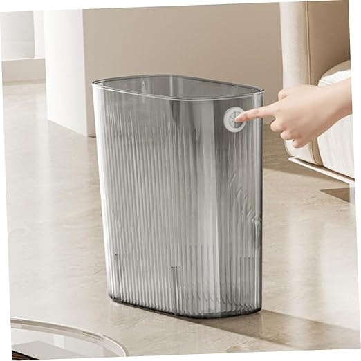 Angoily Transparent Trash Can No Touch Wastebasket for Kitchen Bathroom Office Easy Monitoring User Friendly Design Compact Garbage Container for Spaces