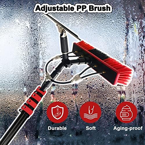 Glass Cleaning Brush Home Water Fed Telescopic Pole Kit Solar Panel Brush Rotating for Photovoltaic PanelWindow Cleaning Kit 4M-12MWindow Cleaning Pole Water Fed Pole Kit Telescopic Brush