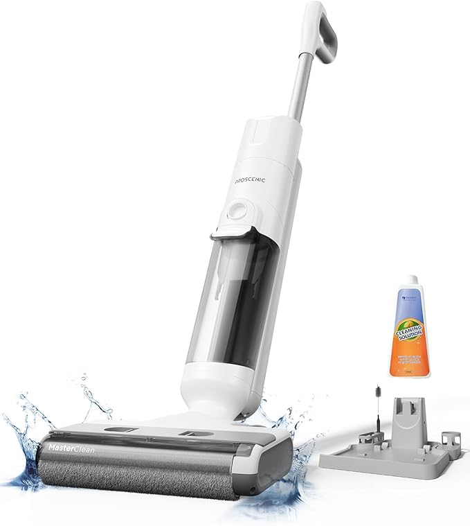 Proscenic F10 Pro Wet Dry Vacuum Cleaner Cordless and Vacuum Mop 3-in-1 Vacuum/Mop/Wash &amp One-Button Auto Self-Cleaning for Hard Floors High-Capacity Dual Tanks Edge Clean Ease of Use