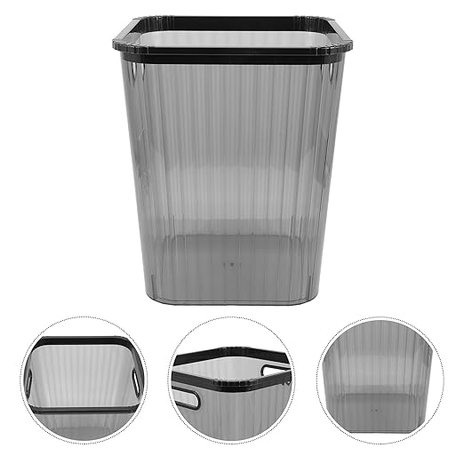 Trash Can Small Plastic Wastebasket Black Kitchen Bathroom Office Household Garbage Bin