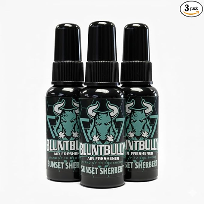 Blunt Bully Air Freshener (Sunset Sherbet) (3 Pack) Premium Oil Based Air Freshener Spray. Long-Lasting Room Bathroom Office &amp Car Scent | Eliminates Odors from Smoke Pets &amp More