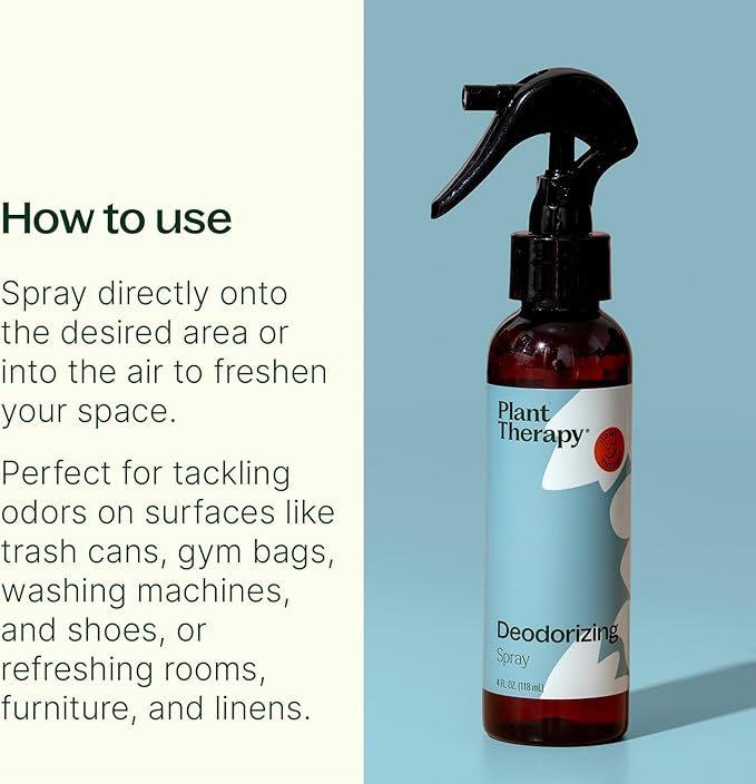 Plant Therapy Deodorizing Powder 16 oz &amp Deodorizing Room Spray 4 oz Quick On-The-Go Freshness Safe &amp Gentle for Everyday Use Free from Harsh Chemicals &amp Synthetic Fragrances