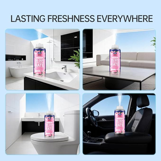 GLODWAY Car Air Freshener Spray Magnolia Scent 6 OZ Odor Eliminator4 Pack for Cars Trucks RVs Home