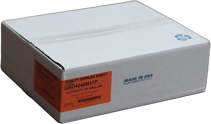 Trash Bags Clear 40-45 Gallon 40 x 48 - (250 Count) Super High Density Rolls 17 Microns (Heavy Duty Trash Liners) | Clear Multi-Use Garbage Bags | Bulk Package | Made in USA | $ Savings $