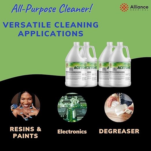Alliance Chemical Acetone - 1 Pint (16 FL Oz) - Technical Grade Solvent for Cleaning Surface Prep Resin Work and General Use