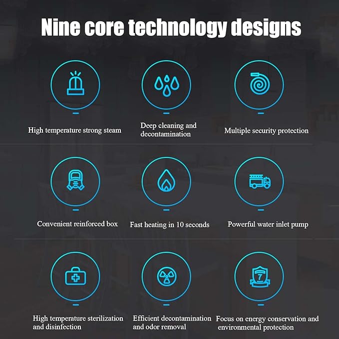 Handheld High Temperature Cleaner2600W High Pressure Steam CleanerTankless for KitchenBathroomFurniture and Car (110V/220V)Black-110V