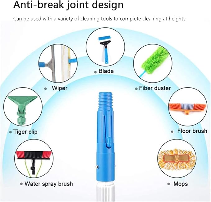 Water Fed Pole Kit Water Fed Telescopic Brush Window Cleaning Pole Water Fed Telesbrush Window Cleaner Kit Photovoltaic Panel Water Spray Cleaning Brush Glass Scraper Cleaner Conservator(300cm)