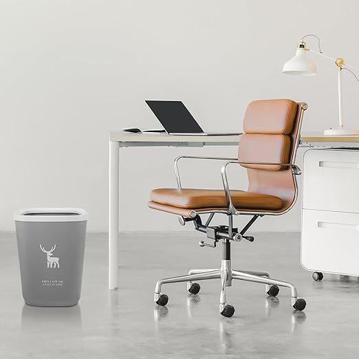 Garneck Gray No Lid Trash Can for Bedroom Bathroom Office Compact Wastebasket with Stable Structure Wear-Resistant Garbage Container for Home Kitchen Hotel Use