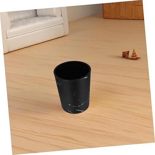 VOSAREA Large Capacity Marble Pattern Trash Can Plastic Round Wastebasket for Home Office Bathroom