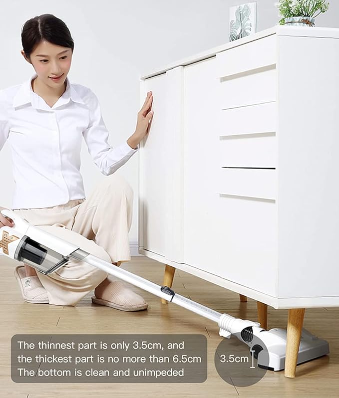 Corded Stick Vacuum Cleaner 14000 pa Powerful Suction Handheld Corded Upright Vacuum Cleaner with HEPA Filter Quiet Stick Vacuum Light Weight for Pet Hair Hardwood Floors Carpet White