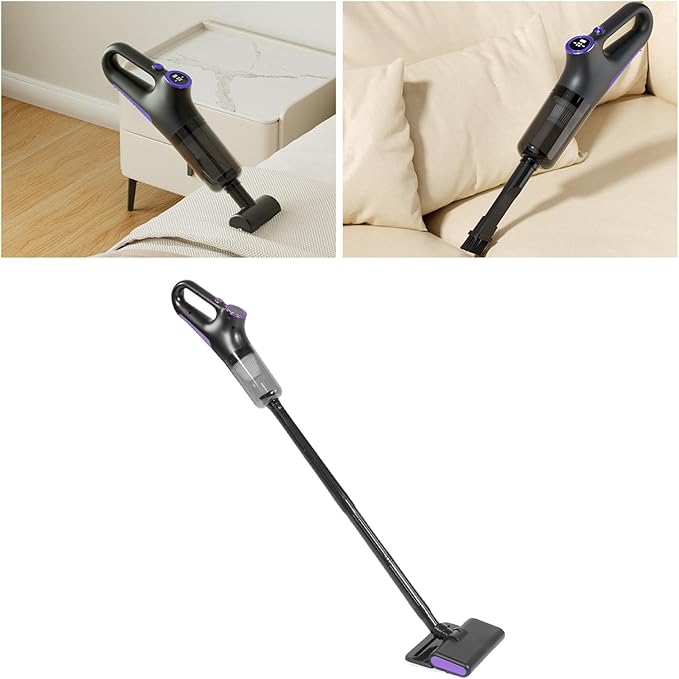 Cordless Handheld Vacuum Rechargeable Stick Vacuum with 2 x Poles 15kPA Powerful Suction for Car Stairs Floor