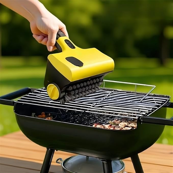 Electric Grill Cleaner Brush Rechargeable With Motor Powered Head Designed For Thorough Cleaning Of For Outdoor BBQ Grates Kitchen Tiles And Non Surfaces
