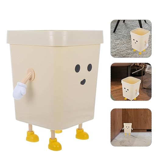 Luxshiny Large Plastic Trash Can for Home Office Bedroom Simple Design Wastebasket for Clutter Space Versatile Sundries Storage Basket for Kitchen Bathroom Dorm Use