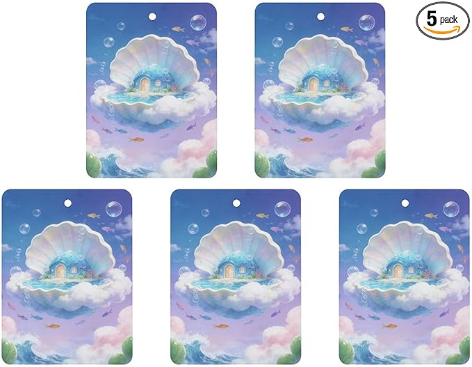 5PCS Car Air Freshener Hanging Personalized Double Sided Underwater Dwelling Car Fresheners Long Lasting New Cars Scents Cute Automotive Freshies for Closets Drawers (tea)