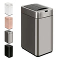 Sensor Trash Can with Butterfly Lid 2.6 Gallon Rectangular Automatic Garbage Can Stainless Steel Trash Bin Slim Waterproof Wastebaskets with Lid Soft Close for Under Counter Silver