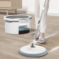 Innovative Floor Mop with Dual Water Tank System 180-Degree Flexible Head White and Gray Deep Cleaning for Hard