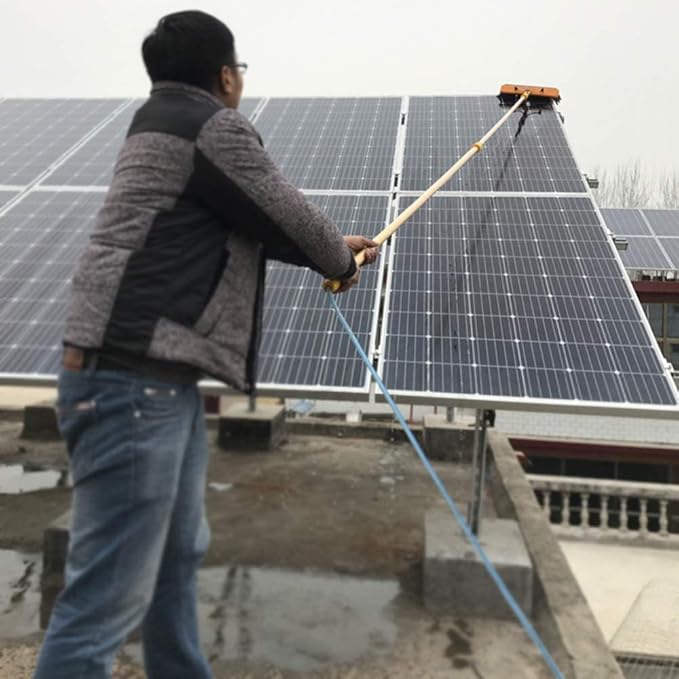 Solar Photovoltaic Panel Cleaning Water Spray Brush Professional High-Altitude Window Glass Cleaning Tool 4.5-12M Washing Set Equipment Extension Pole/10.5M/34.5Ft