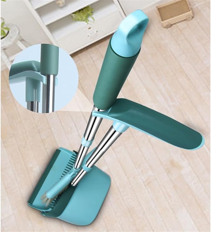 Windproof Dustpan Broom Set Foldable Easy to Store Home Plastic Combination Sweeping