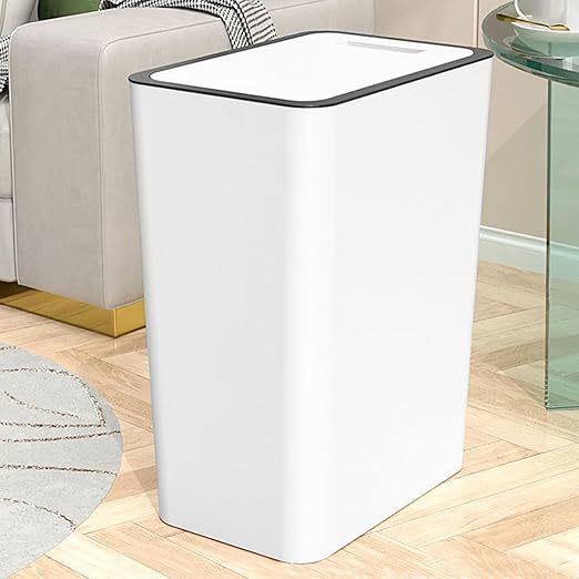 VBESTLIFE Bathroom Trash Can with Lid 15L/4 Gallon Slim Garbage Bin Wastebasket with Up Lid for Bedroom Office Kitchen Craft Room VBESTLIFEsm748dycgx