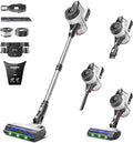 YONNDER Cordless Vacuum Cleaner 550W 55KPA 70Mins Powerful Vacuum Cleaners for Home with Anti-Tangle LED Display Screen Self-Standing Stick Vacuum for Hardwood Floors/Pet Hair/Carpet M1