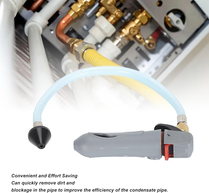 Semme Versatile Threaded Drain for AC Condensate Lines Efficient CO2 Cleaner with Flexible Hose and Design (Gray)