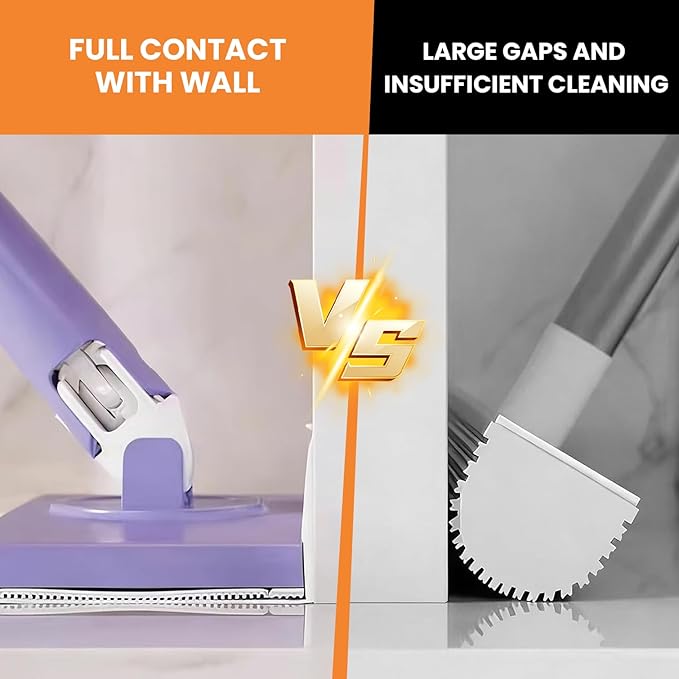 Saker Snap Grip Mini Mop 360° Swivel Head Lazy Mop for Floors &amp Walls Hands-Free Cloth Change Adjustable Handle for Wet/Dry Multi-Surface Cleaning (White+10*Cloth)