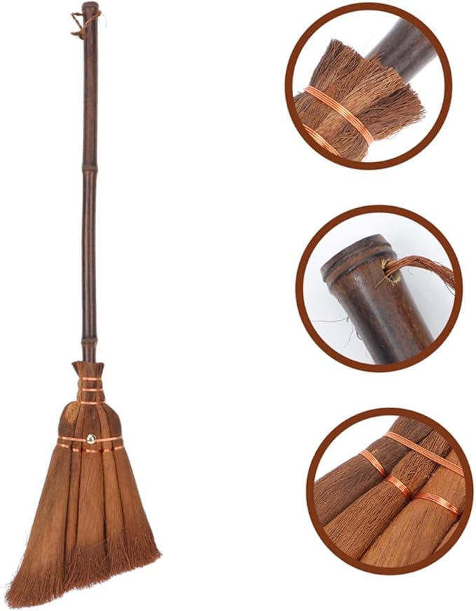2pcs Boys and Girls Toy Broom Set Mini Hand Sweeping Broom Natural Bamboo for Indoor Outdoor Cleaning Boy Girl for Home Kitchen