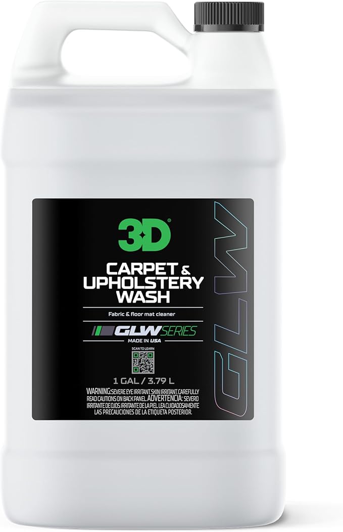 3D Carpet &amp Upholstery Wash 1 Gallon – Professional Car Interior Cleaner – Removes Stains Dirt &amp Odors – Safe for Fabric Carpet &amp Upholstery – Deep Cleaning Auto Detailing Solution – Mad