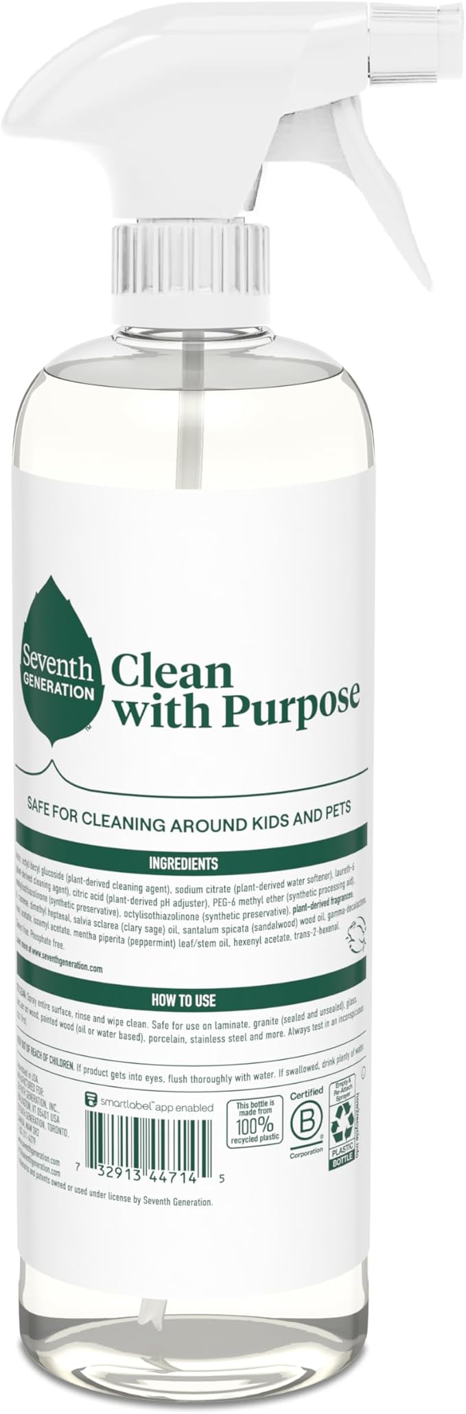 Seventh Generation All Purpose Cleaner Degreasing Formula Fresh Morning Meadow Scent 23 oz (Pack of 4)