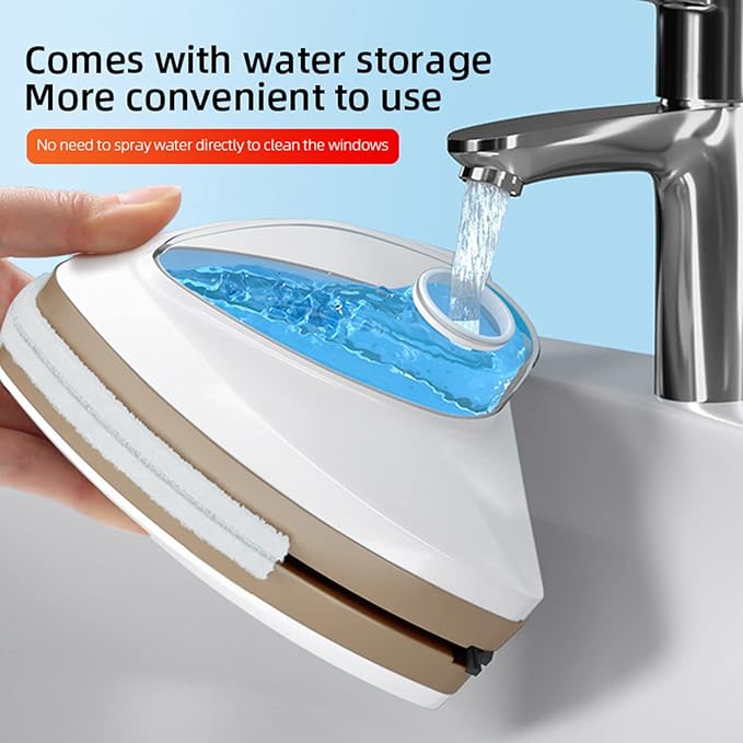 Window Cleaner Magnetic Double Side Magnetic Wash Window Wiper Magnetic Brush Magnetic Household Glass Cleaner Magnetic Window Cleaning Brush Tool Adjustable Thickness 15-30Mm