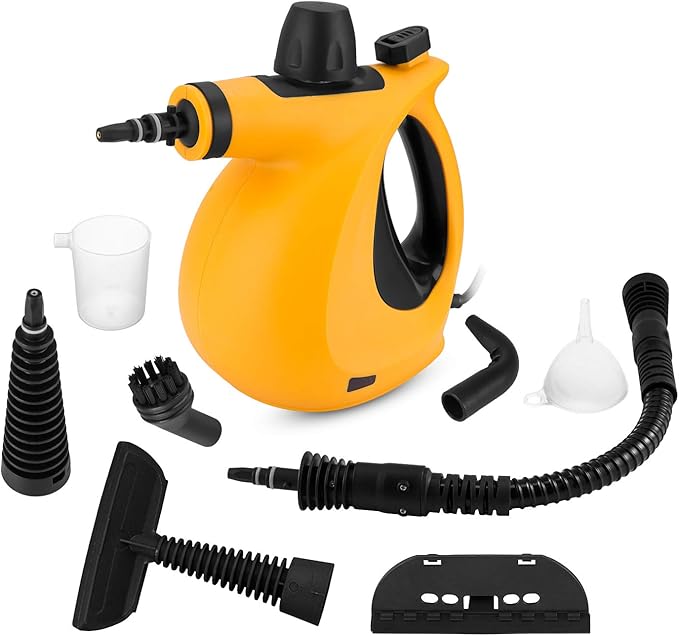 Handheld Pressurized Steam Cleaner Steam Cleaner with 9-Piece Accessory Set Multi-Purpose and Multi-Surface All Natural Chemical-Free Steam Cleaning for Home Kitchen Auto Patio