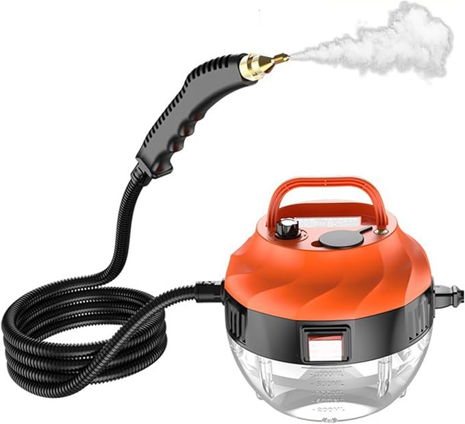 2500W Steam Cleaner High Pressure Handheld Steam Cleaner with 6-gears Adjustable Portable Steamer for Cleaning Home Car Upholstery Tile Grout Home(Style1)