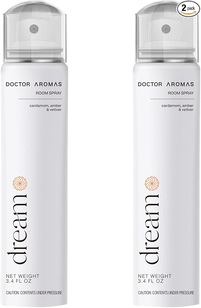 Doctor Aromas Premium Air &amp Room Spray – Cardamom &amp Amber Long-Lasting Fragrance for Home Bedroom or Bathroom – Powered by Everspray Tech (Pack of 2 Dream)