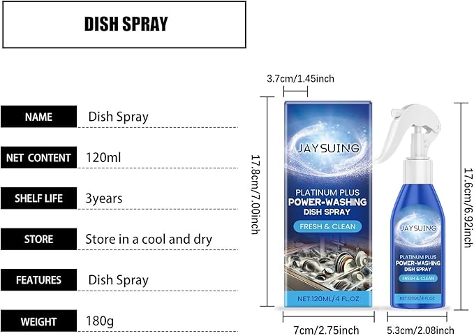 Dishwashing Spray Kitchen Utensil Cleaner For Grease &amp Stubborn Stains Gentle Formula Leaves Dishes Clean &amp Shiny Easy To Use(2PCS)